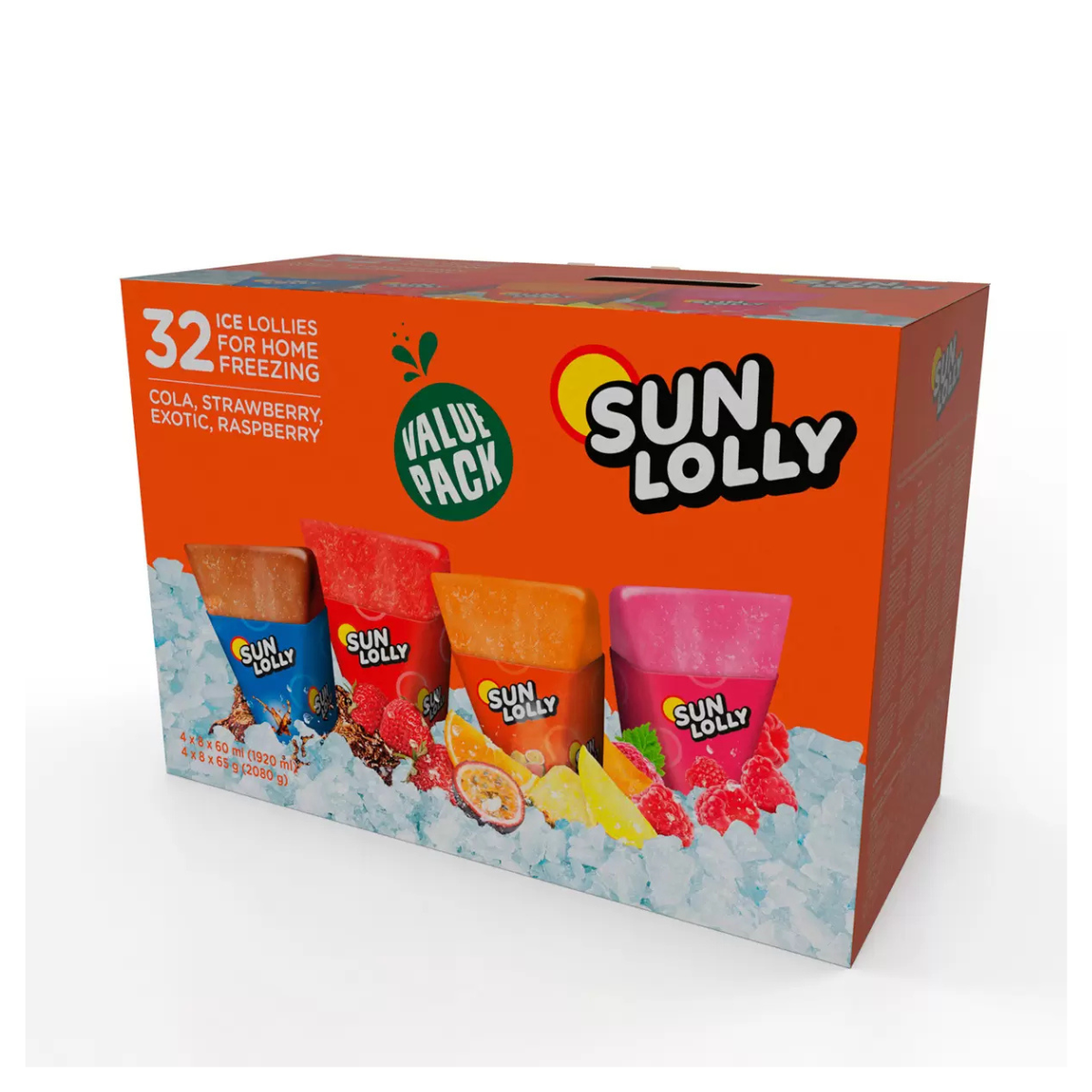 Sun Lolly Variety Pack, 32 x 60ml, Fruit Ice Treats