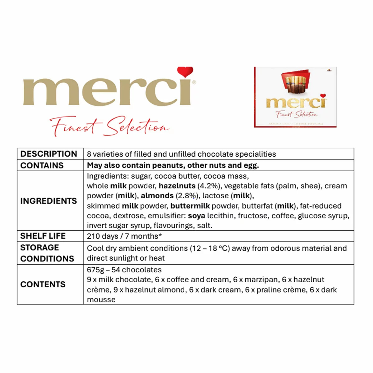 Merci Chocolates, 675g