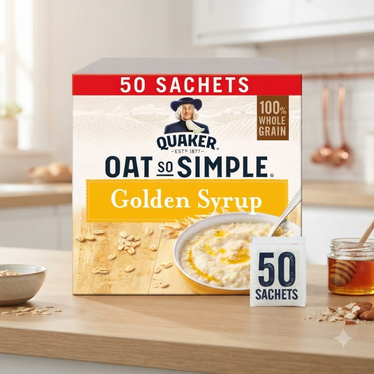 Quaker Oat So Simple Golden Syrup, 50 x 36g