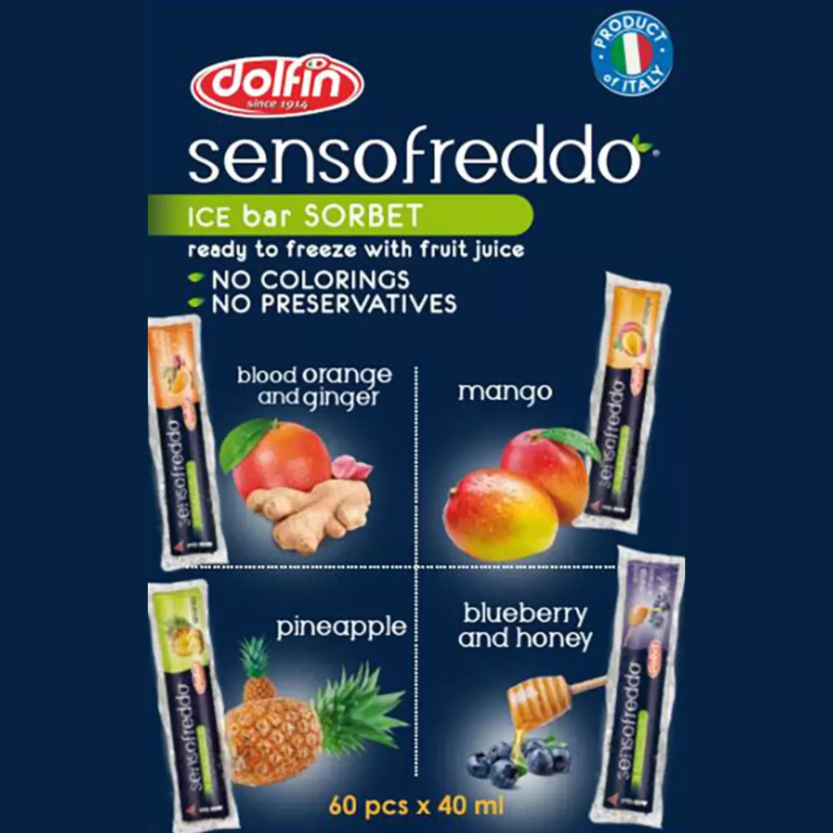 Sensofreddo Fruit Ice Lollies, 60 x 40ml