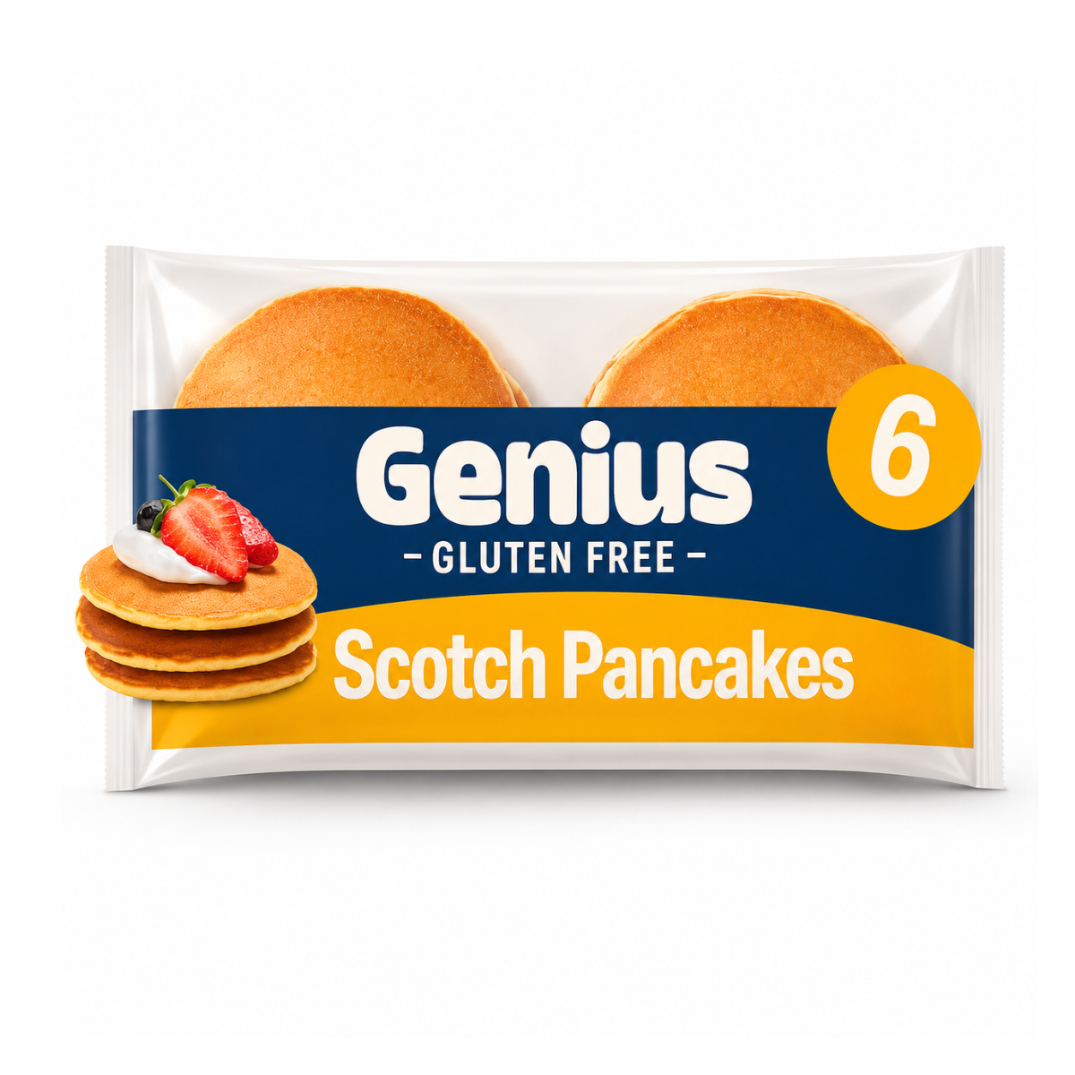 Genius Pancakes 6 pack 200g,– Milk & Wheat Free Thick & Fluffy Breakfast Pancakes