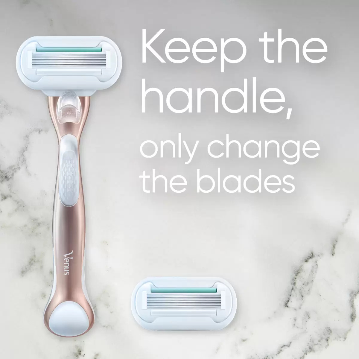Gillette Venus Deluxe Smooth Sensitive Razor, Metal Handle & 8 Blades