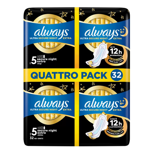 Always Ultra Night, Extra Wings, 32 Pack