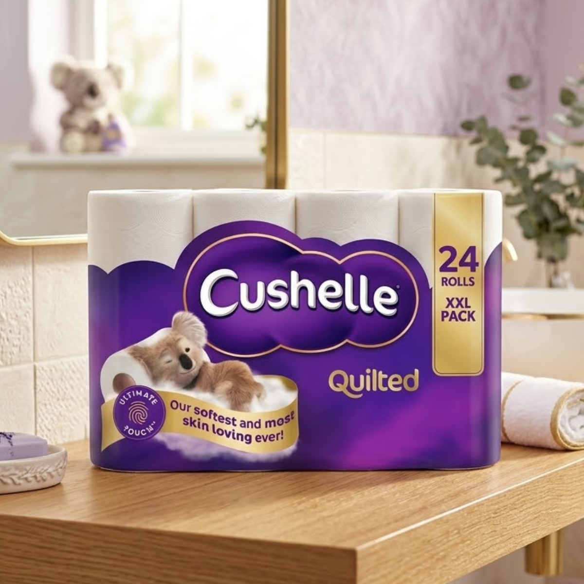 Cushelle Quilted 3-Ply Toilet Tissue, 24 Pack (157 Sheets)