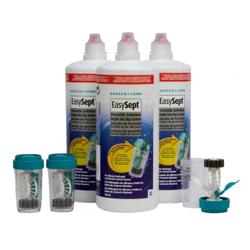 Bausch & Lomb EasySept Peroxide Solution, 3 x 360ml (3 Months Supply)