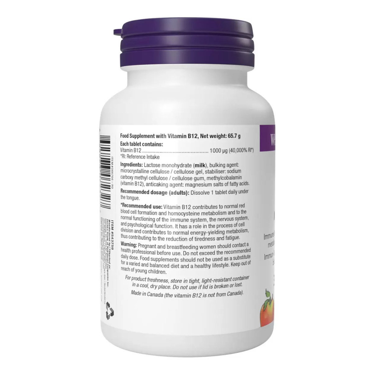 Webber Naturals B12 1000mg, 365 Count