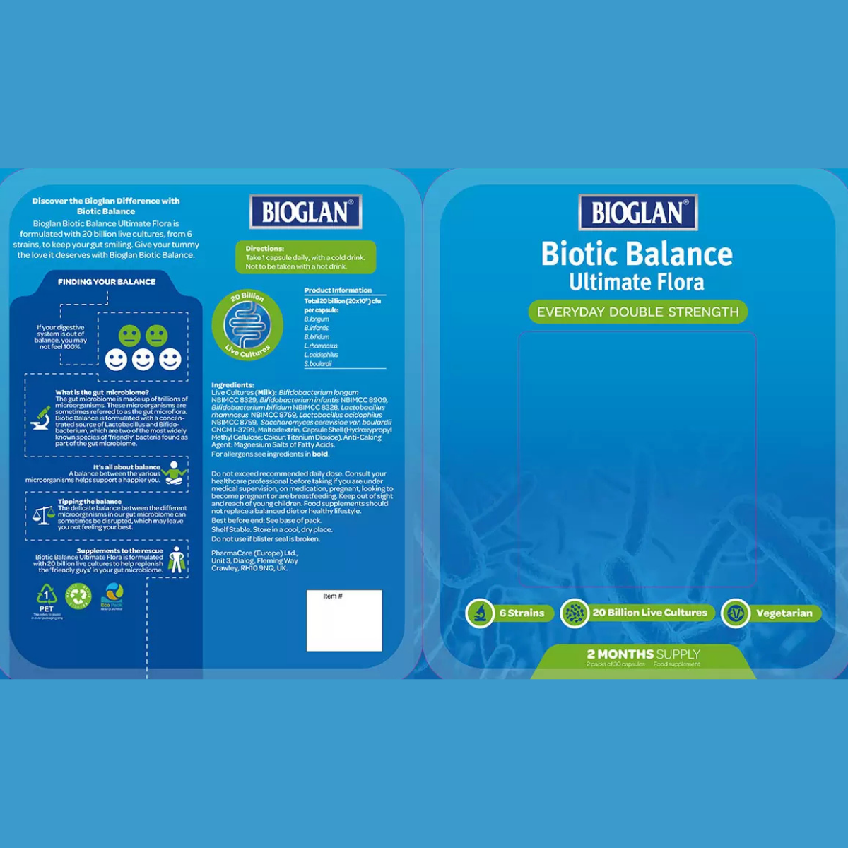 Bioglan Biotic Balance Ultimate Flora, 2 x 30 Capsules
