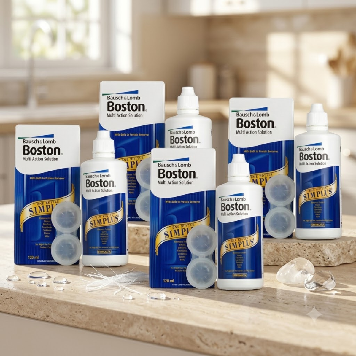 Bausch & Lomb Boston Simplus Solution, 4 x 120ml (12 Months Supply)
