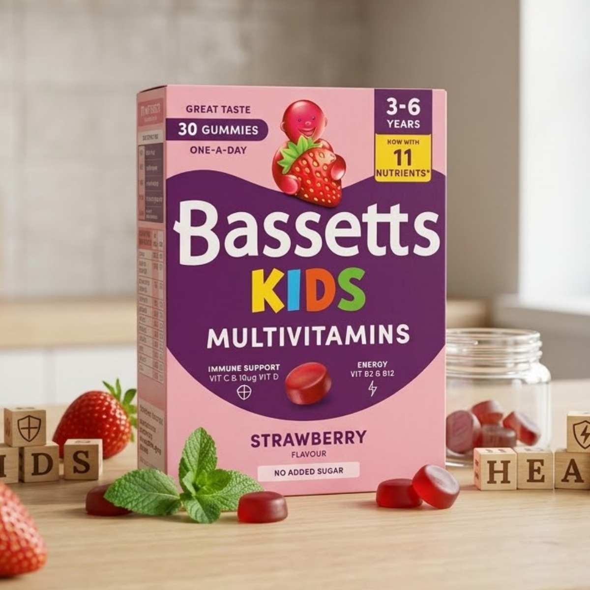 Bassetts Strawberry Multivitamin 3-6 Years, 5 x 30 Count