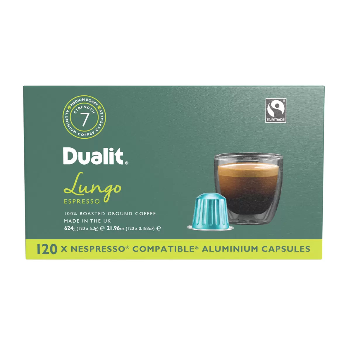 Dualit Aluminium Coffee Capsules Lungo 120pk