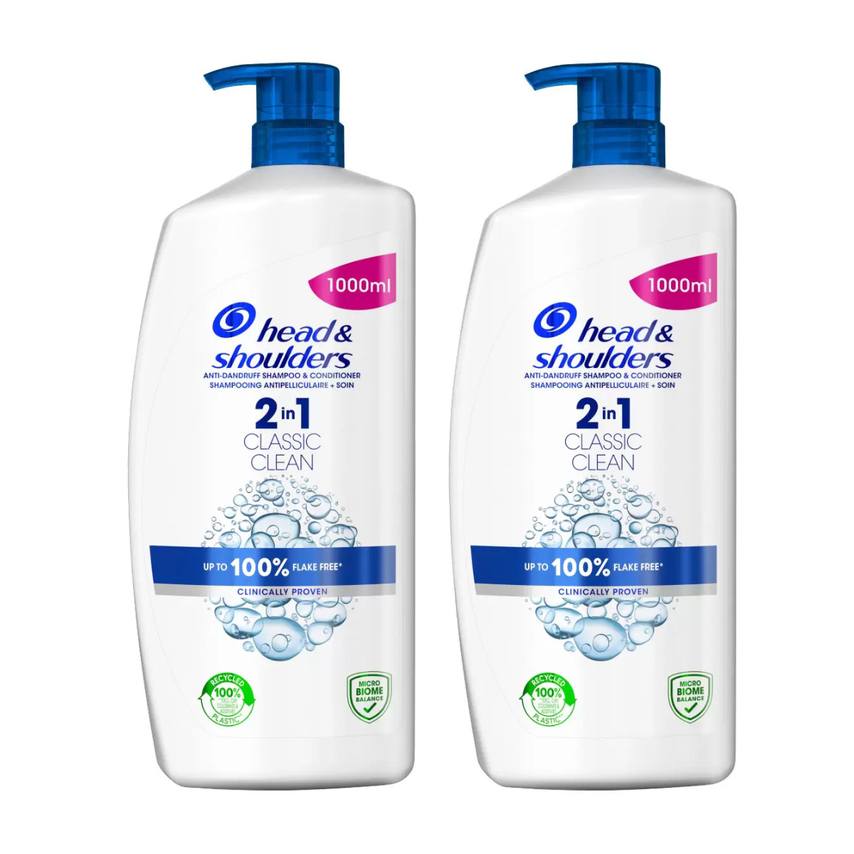 Head and Shoulders Classic Clean 2in1 Shampoo & Conditioner, 2 x 1L