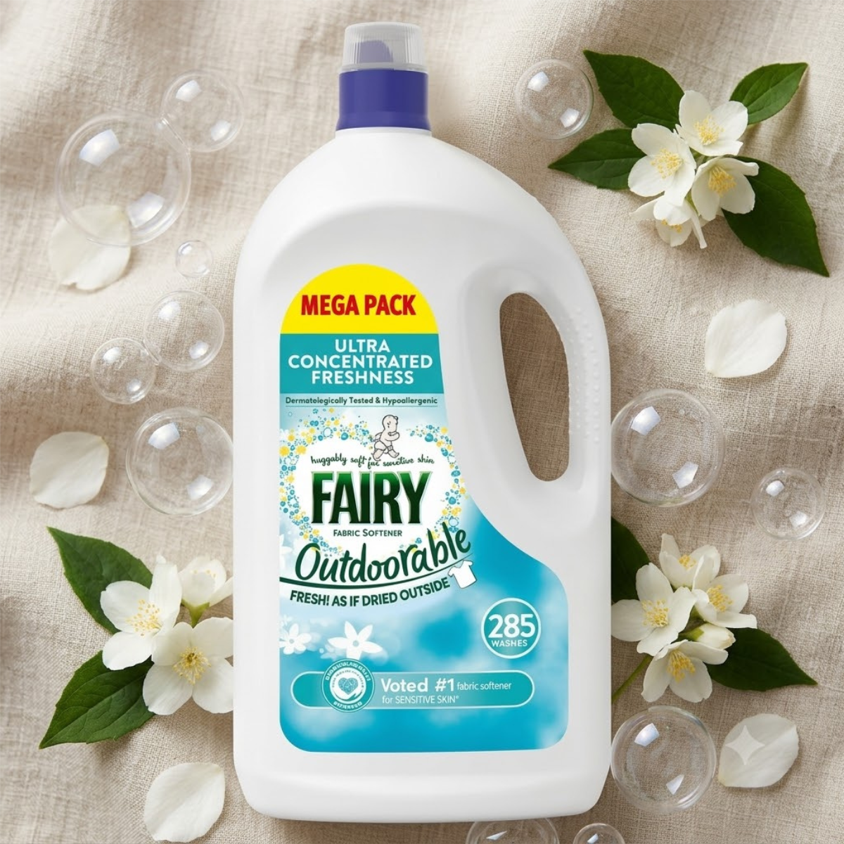 Fairy Outdoorable Fabric Softener, 285 Wash, 3.99L