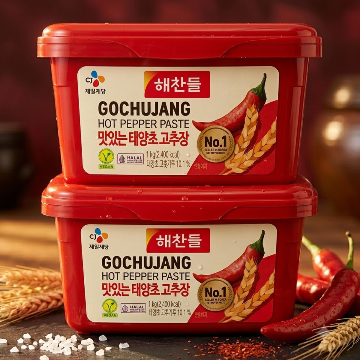 CJ Foods Gochujang Hot Pepper Paste, 2 x 1kg