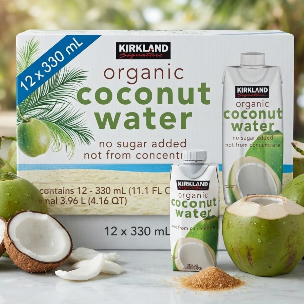 Kirkland Signature Organic Coconut Water NAS, 12 x 330ml