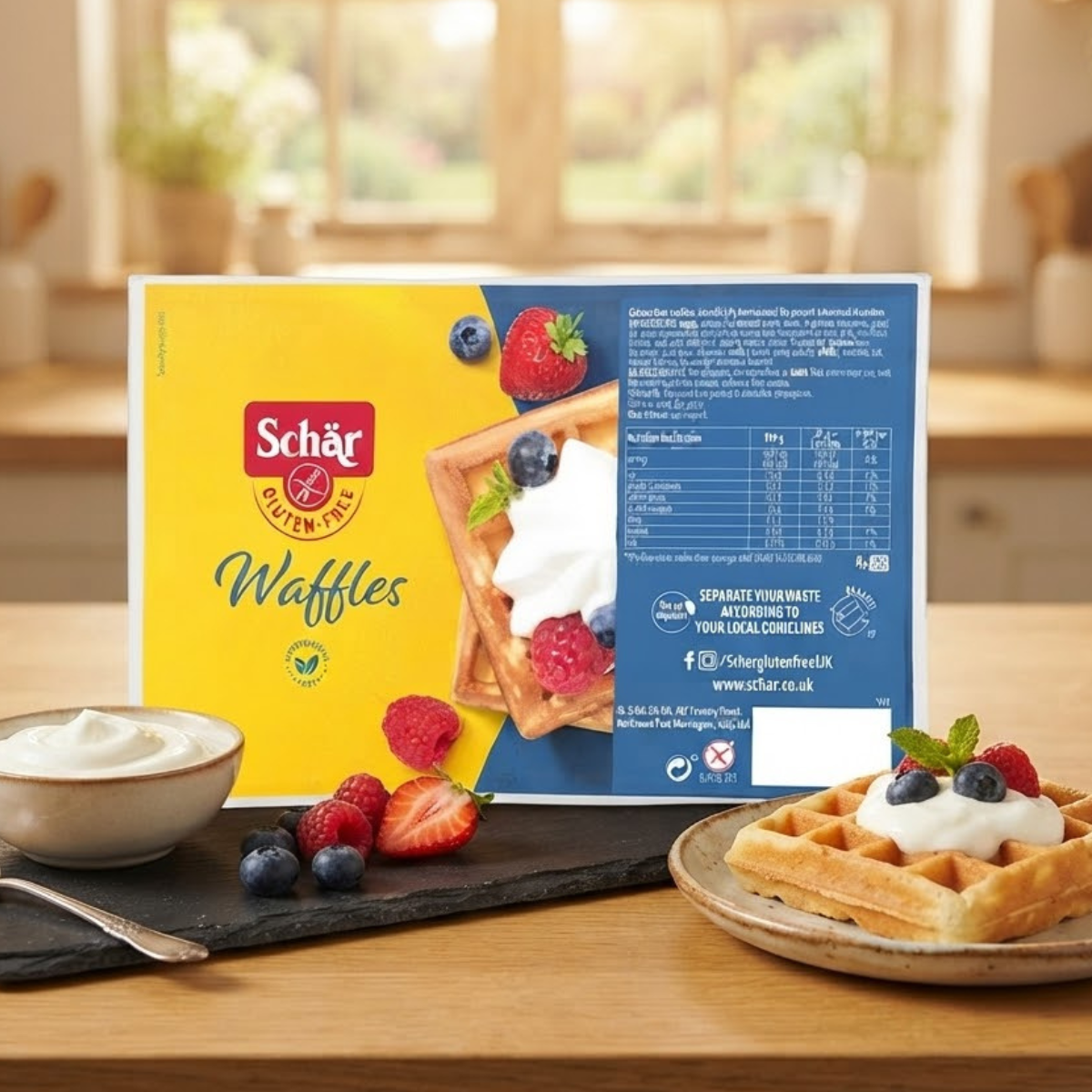 Schar Gluten Free Classic Waffles 4 Pack (100g) – Ready-to-Eat Sweet Breakfast Treats