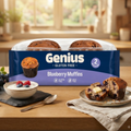 Genius Gluten Free Blueberry Muffins 2 Pack 200g – Light & Moist Fruit Muffins