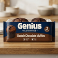 Genius Gluten Free Double Chocolate Muffins 2 Pack – Rich & Moist Dark Choc Muffins