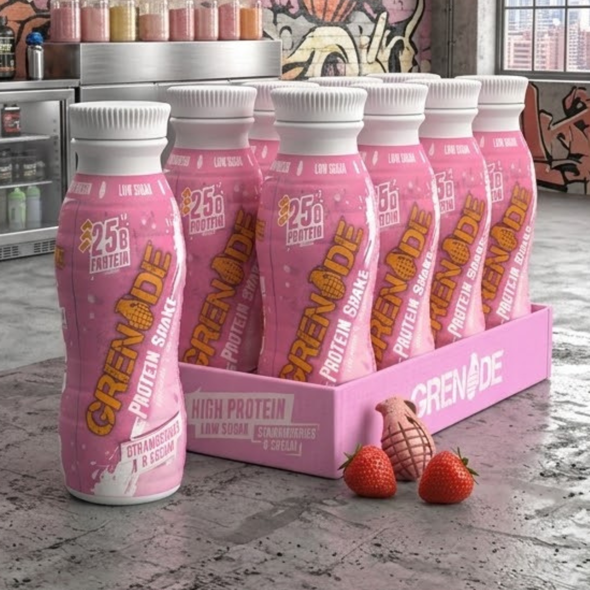 Grenade Carb Killa Strawberries & Cream High Protein Shake, 8 x 330ml