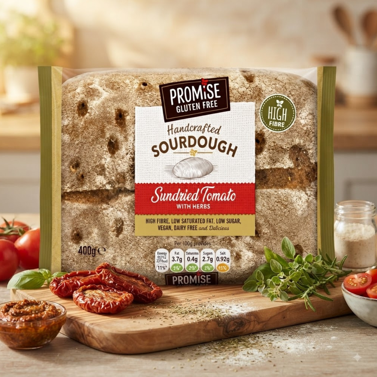 Promise Sourdough with Sundried Tomato & Herbs 400g