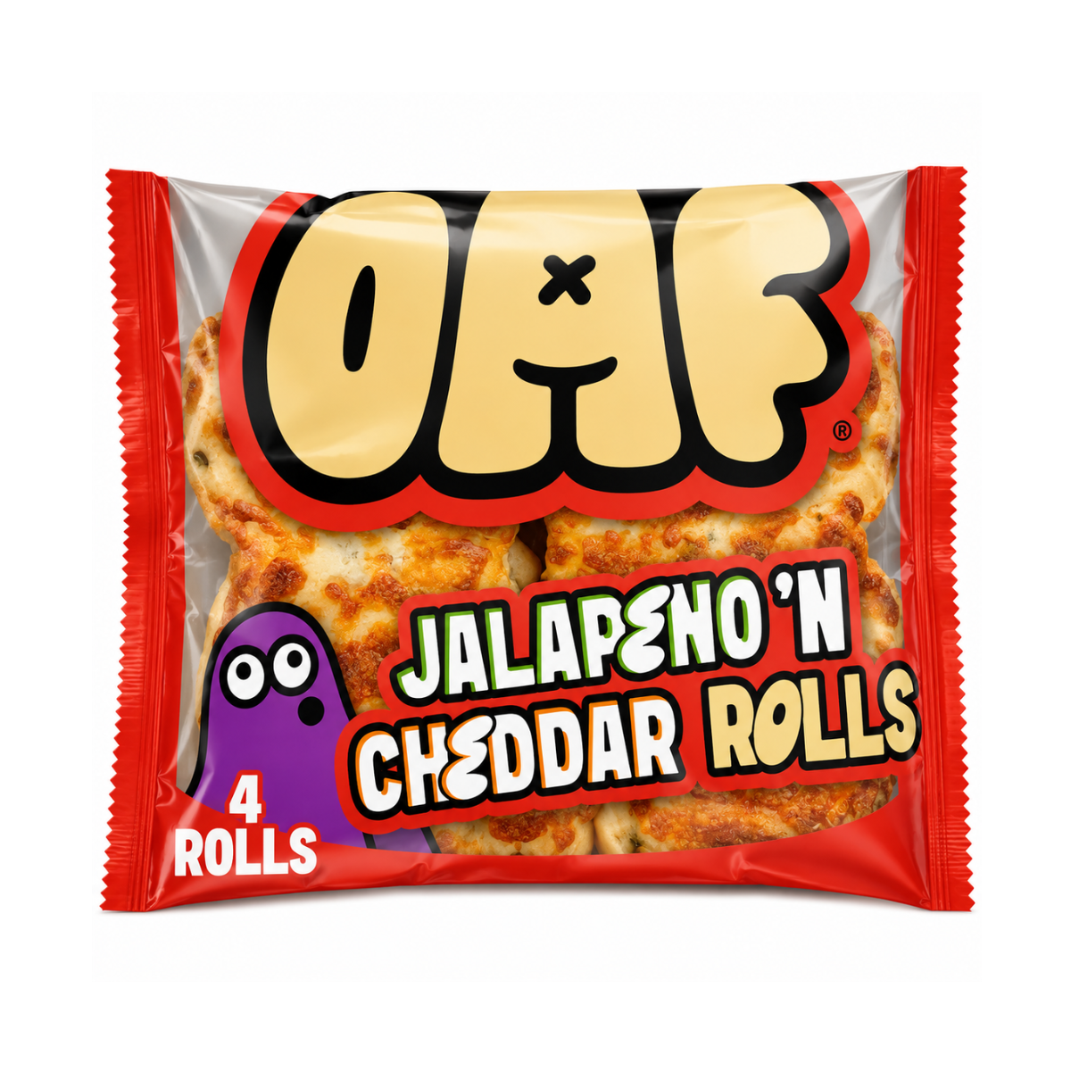 OAF Gluten Free 4 Jalapeno & Cheddar Rolls 200g