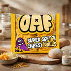 OAF Gluten Free 4 Extra Cheesy Rolls 150g– Soft Buns Topped with Mature Cheddar