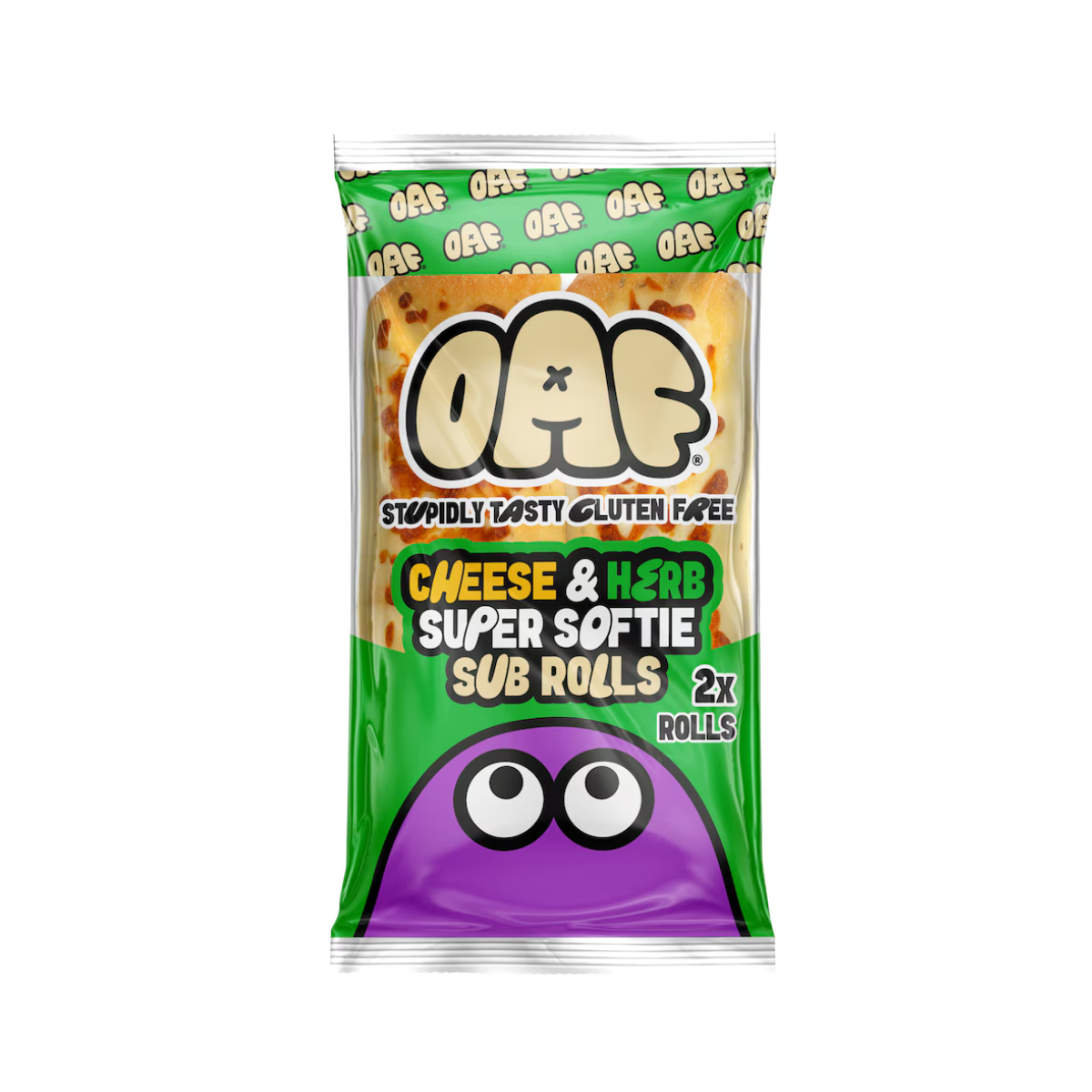 Juvela OAF Gluten Free Cheese and Herb Super Softie 2 Sub Rolls 200g