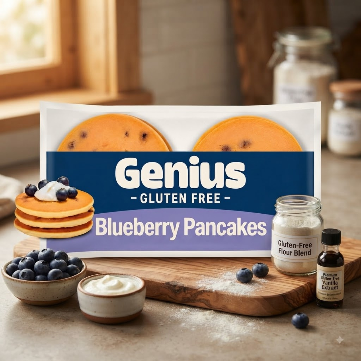 Genius Deliciously Gluten Free Blueberry Pancakes 6 pack 150g