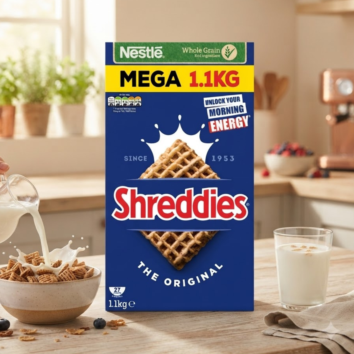 Nestle Shreddies, 2 x 1.1kg, High-Fibre Breakfast