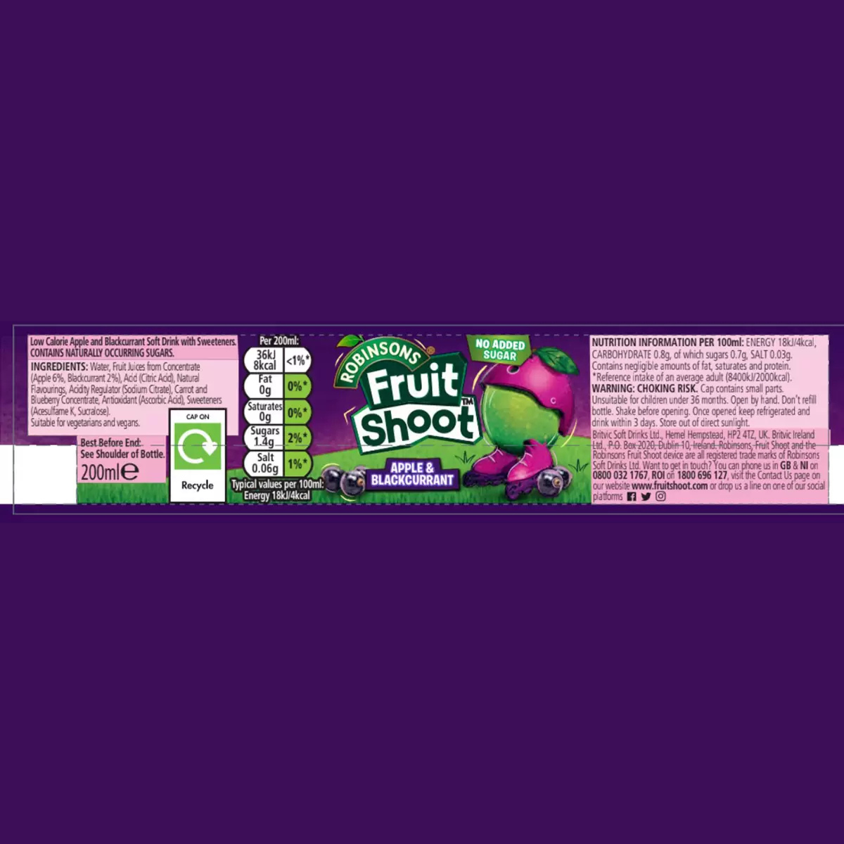 Fruit Shoot Apple & Blackcurrant, 24 x 200ml