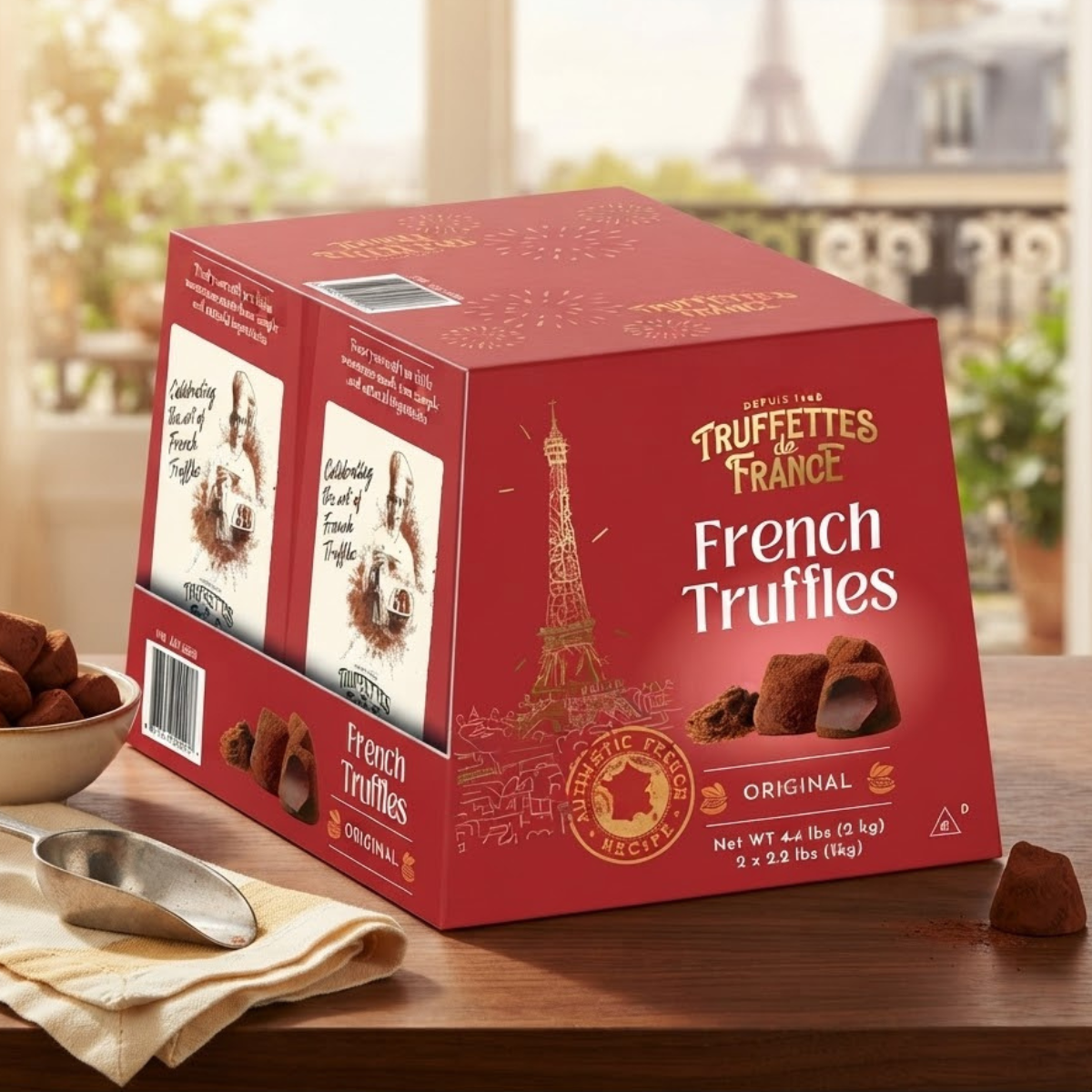 Cocoa Dusted Truffles, 2 x 1kg - Rich and Intense Flavor