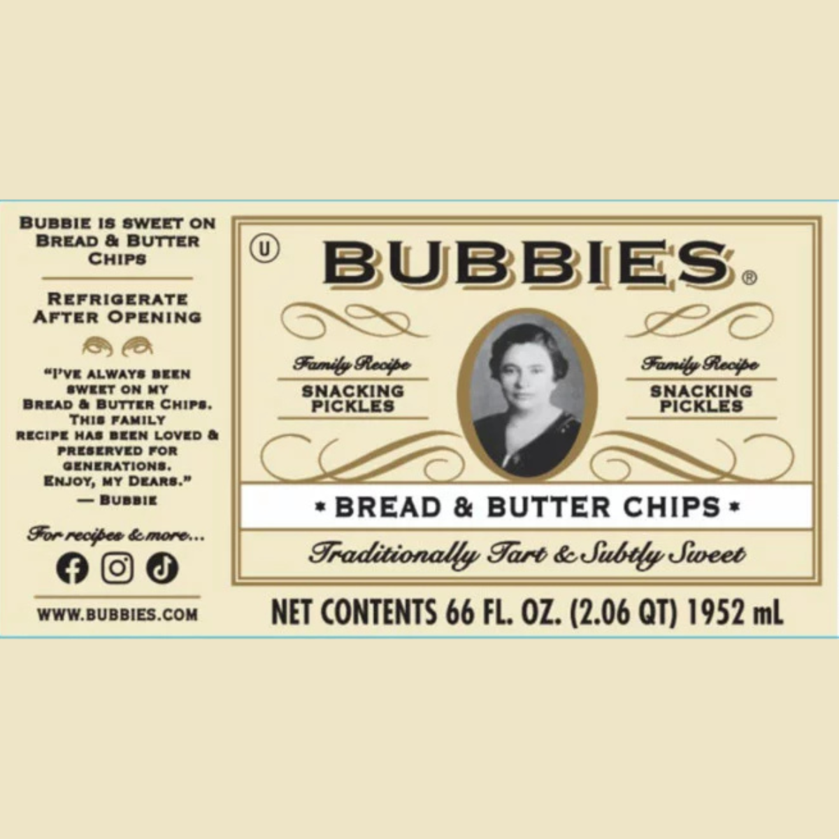 Bubbies Bread and Butter Pickle Chips, 1.95L, Tart and Subtly Sweet