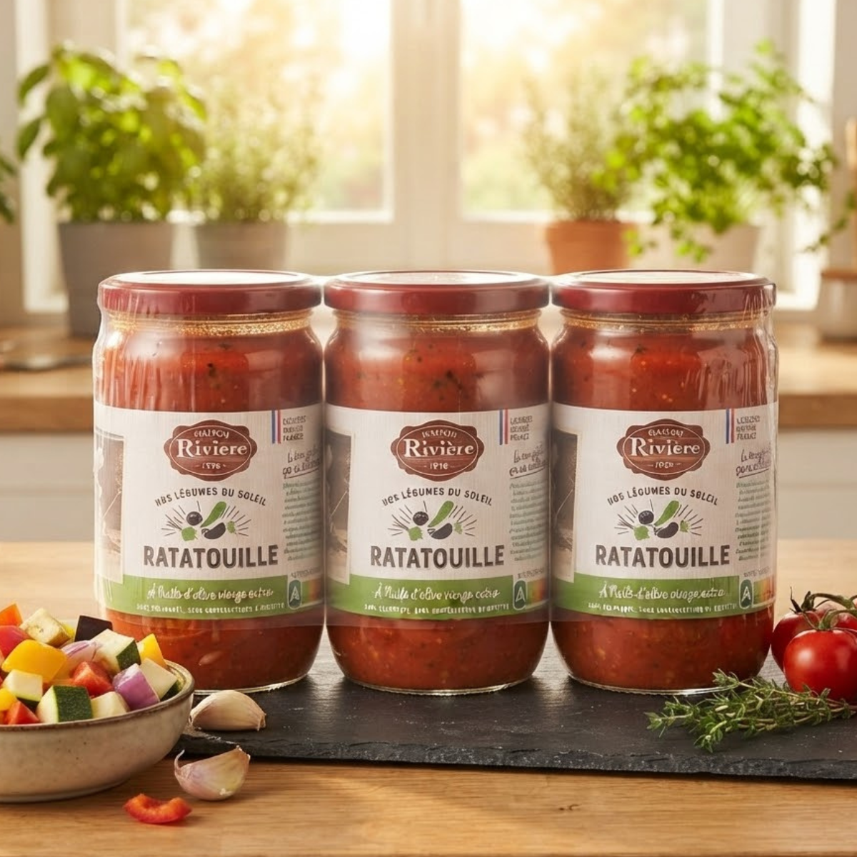 Maison Riviere Ratatouille, 3 x 630g, Authentic French Vegetable Stew