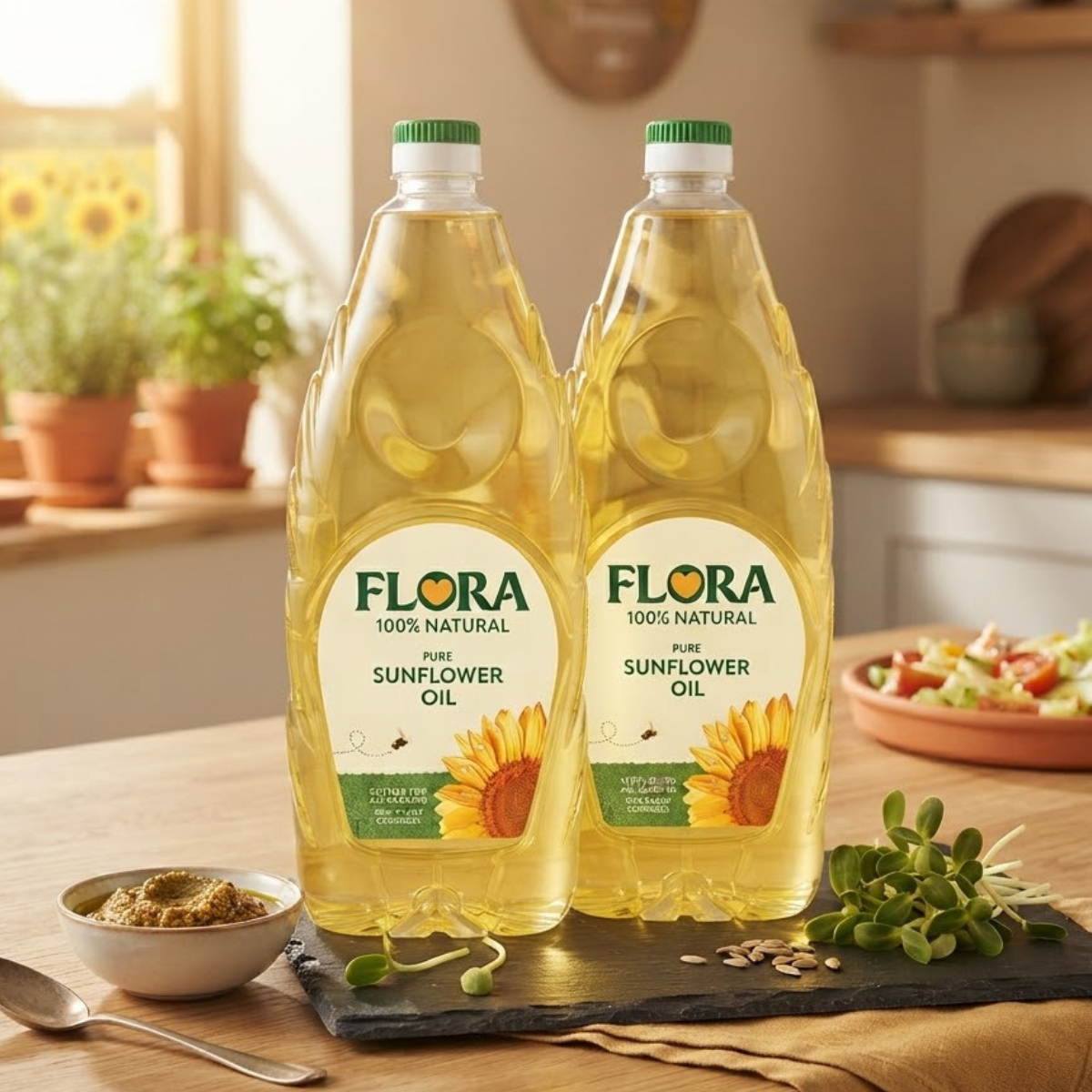 Flora Sunflower Oil, 2 x 2L