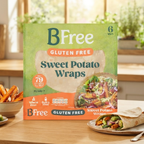 BFree Gluten Free Sweet Potato Wraps 6 Pack 42g, High Fibre & Low Calorie Wraps