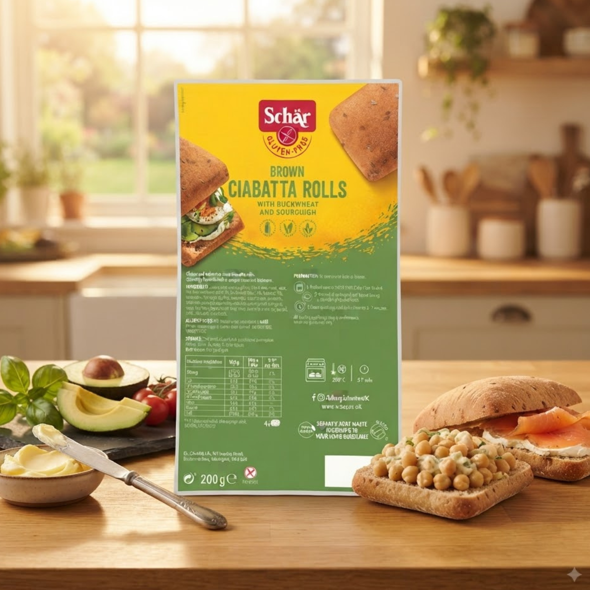 Schar Buckwheat Brown Ciabatta Rolls 200g – Sourdough & Seeded Rolls