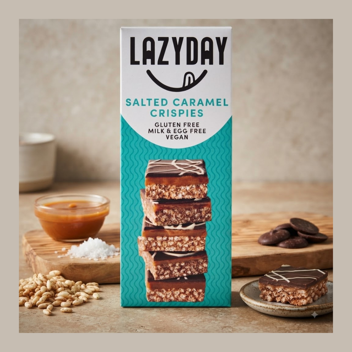 LazyDay Salted Caramel Crispies Rice Crisped Squares 150g– 5 Pack
