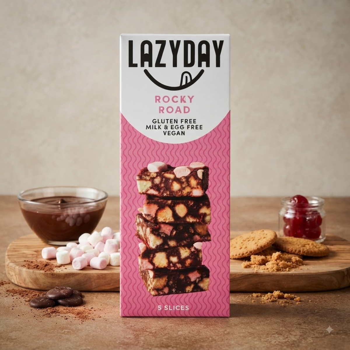LazyDay Belgian Dark Chocolate Rocky Road Slices 150g – 5 Pack