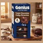Genius Triple Chocolate Fudgy Brownies (150g) 4 Pack – Rich & Gooey Brownies