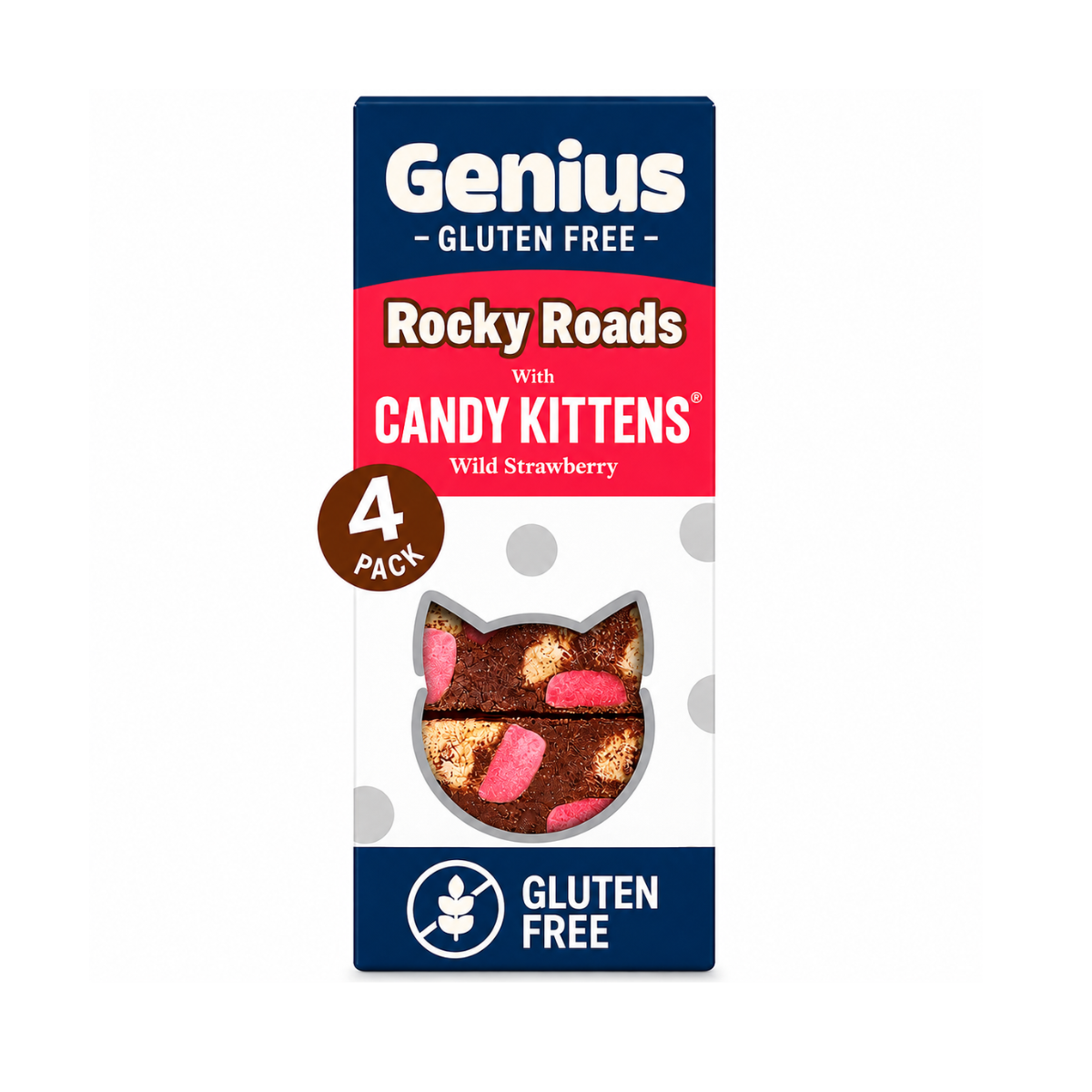 Genius Rocky Roads with Wild Strawberry Candy Kittens 4 pack (200g)
