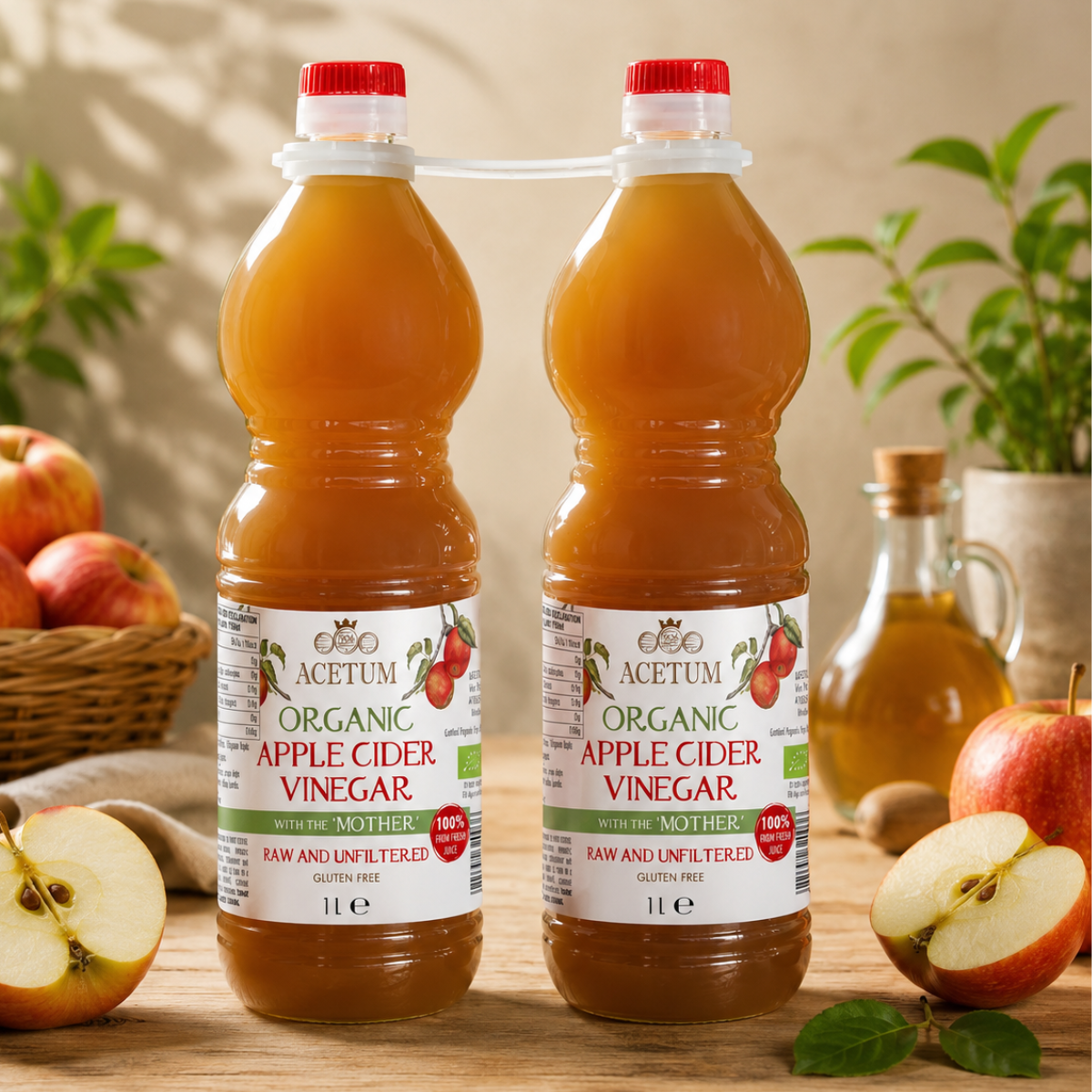 Acetum Organic Apple Cider Vinegar, 2 x 1L