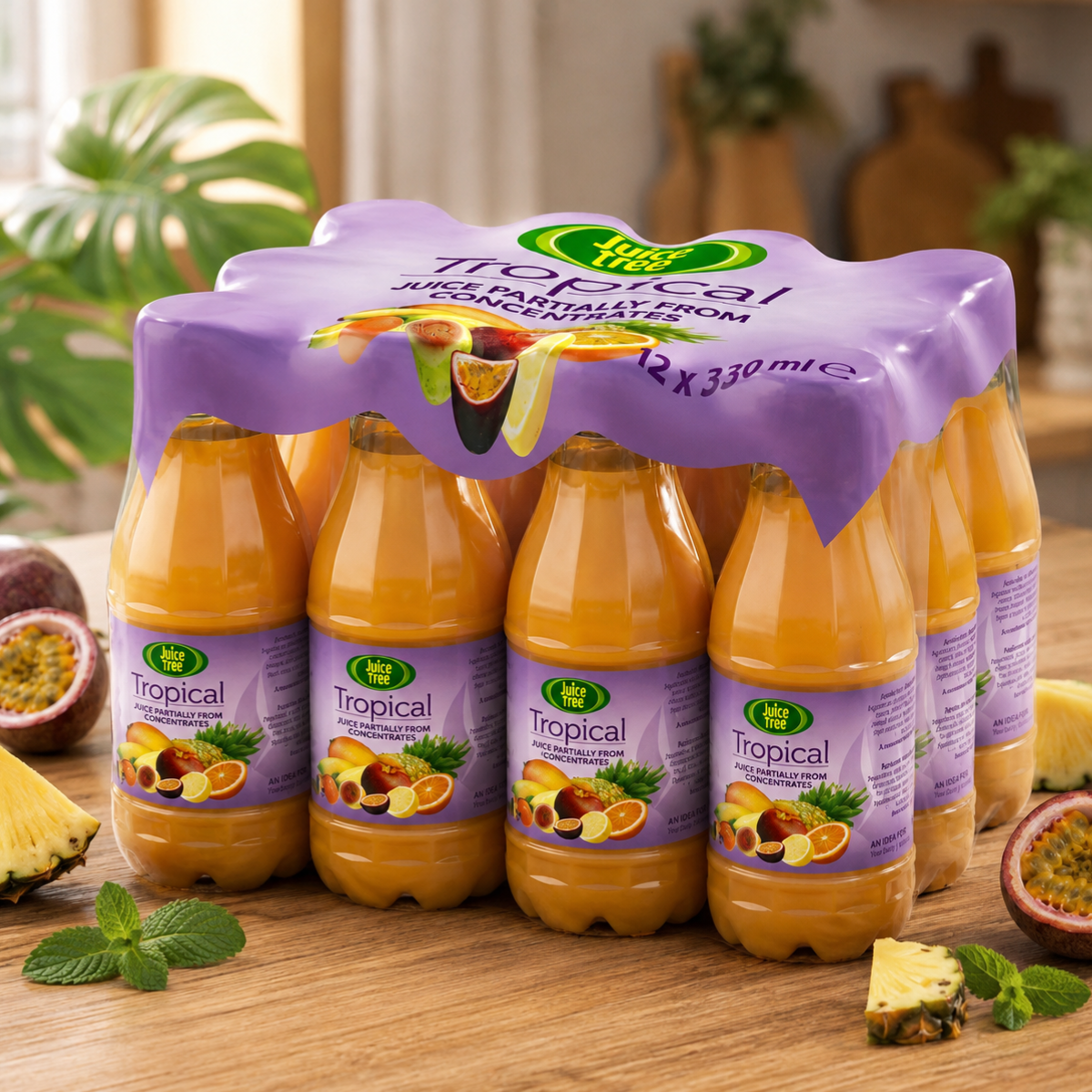 Juice Tree Tropical Juice 12 x 330ml – Exotic Mixed Fruit Juice Drink Multipack
