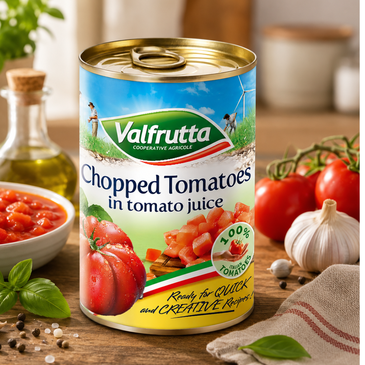Valfrutta Chopped Tomatoes, 12 x 400g