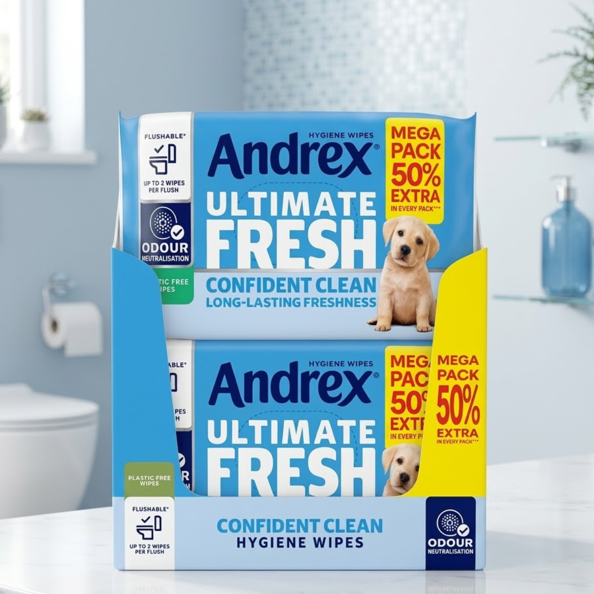 Andrex Ultimate Fresh Hygiene Wipes Mega Odour Control Moist Toil