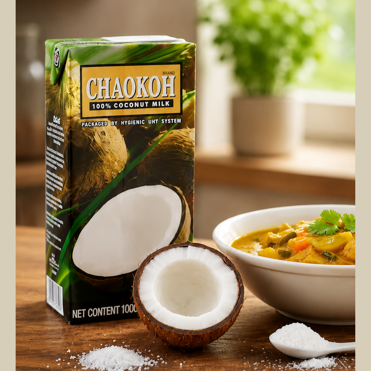 Chaokoh Coconut Milk (UHT) 1000ml – Rich & Creamy Long-Life Coconut Milk