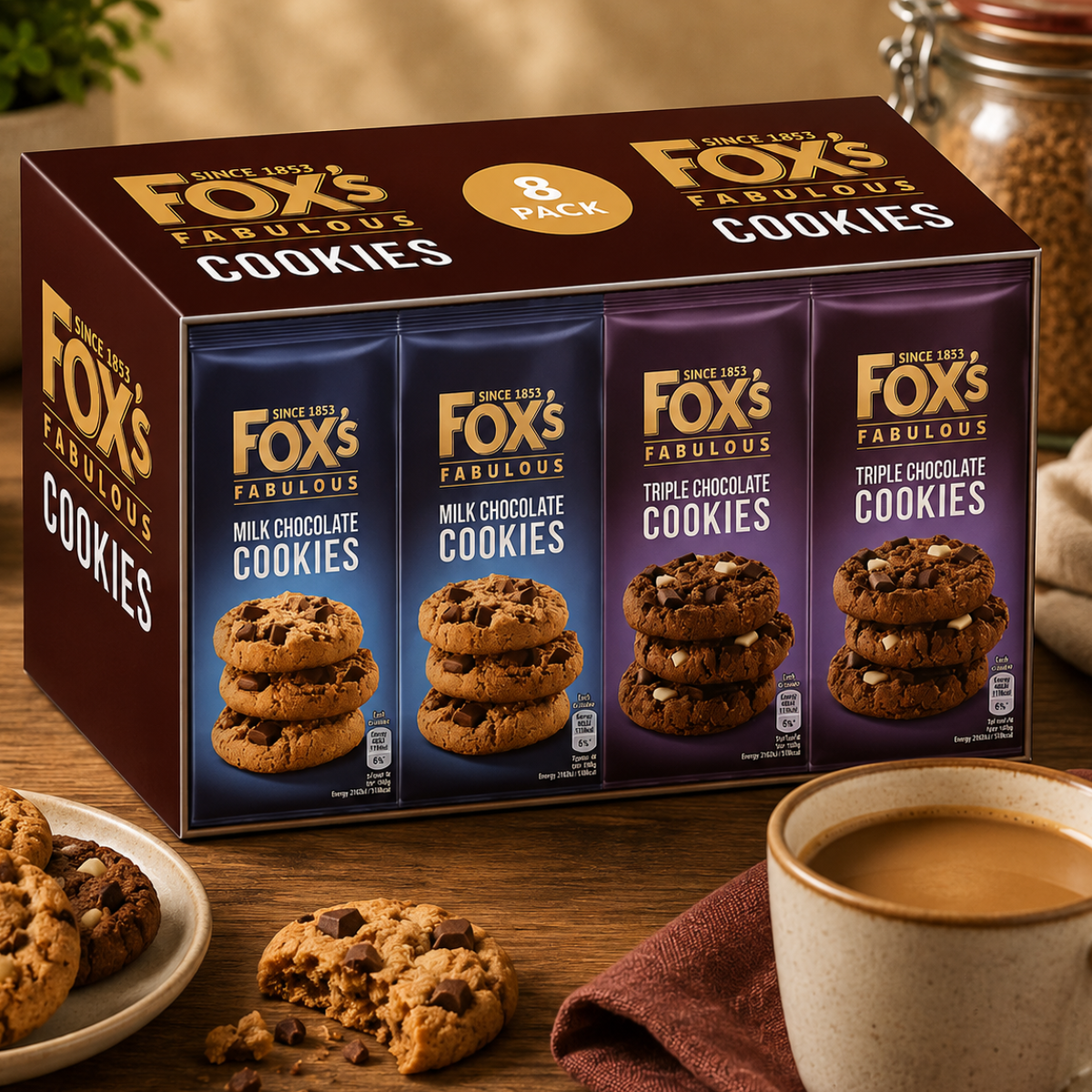 Fox's Fabulous Cookies Assortment, 8 x 180g