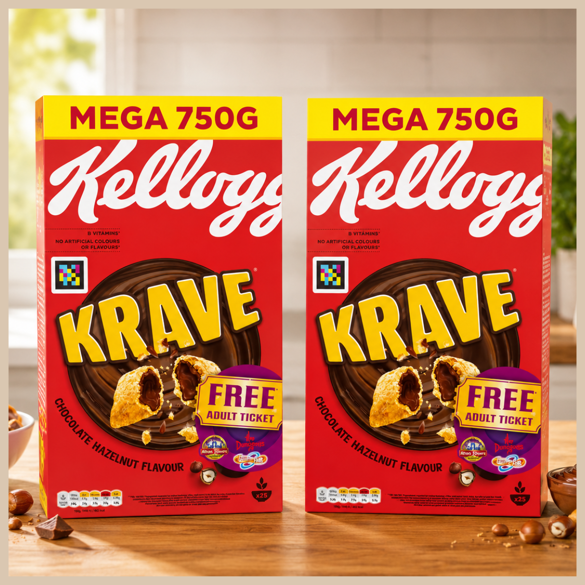Kellogg's Krave Chocolate Hazelnut, 2 x 750g