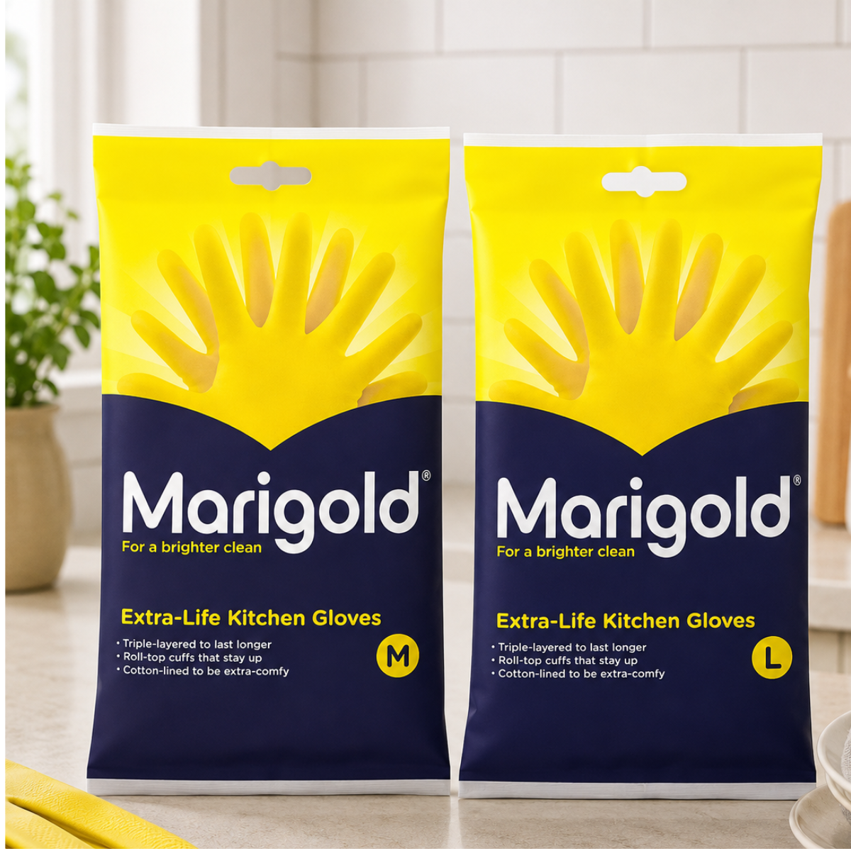 Marigold Extra Life Kitchen Gloves, 6 Pack in 2 Options