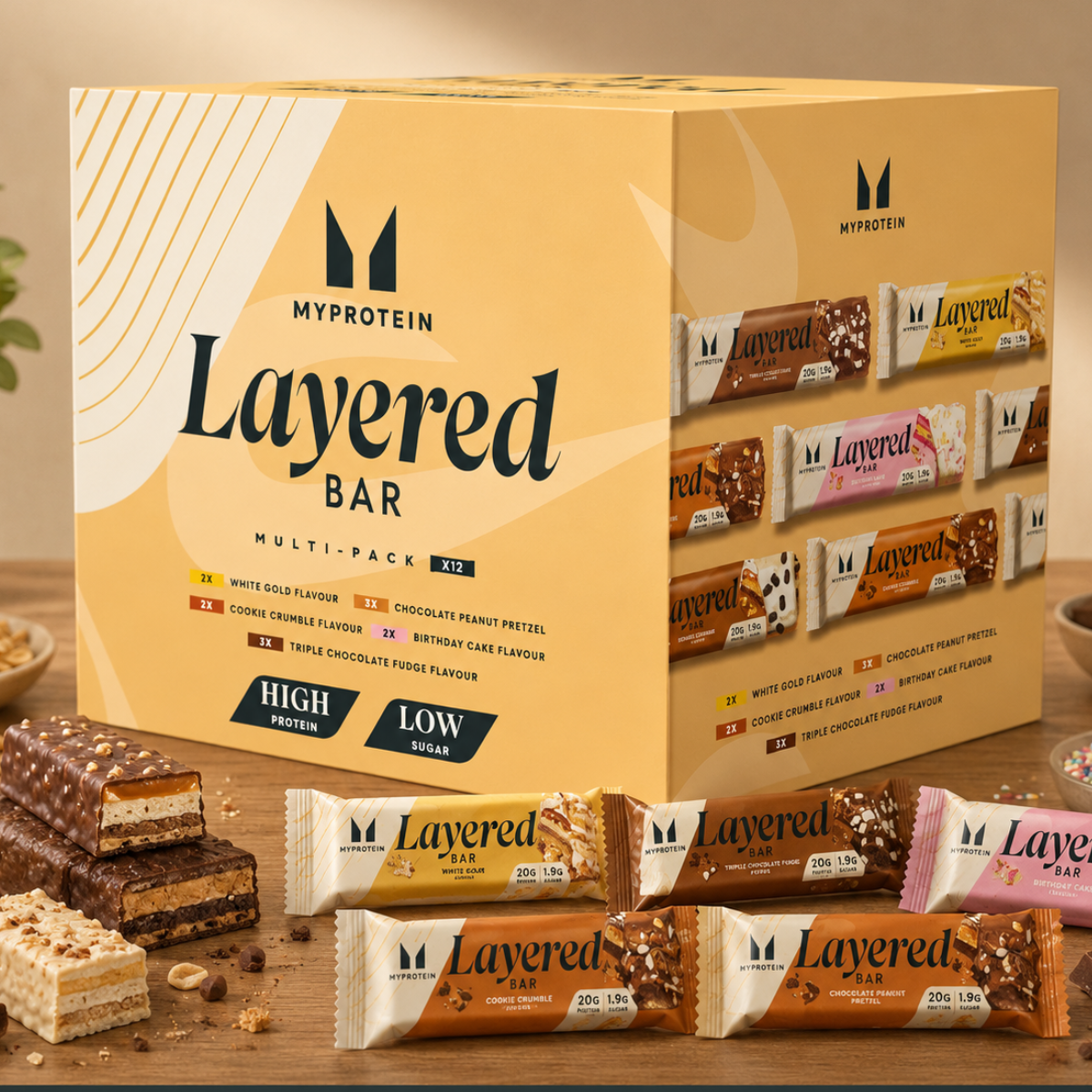 MyProtein Layered Bar Multipack, 12 x 60g