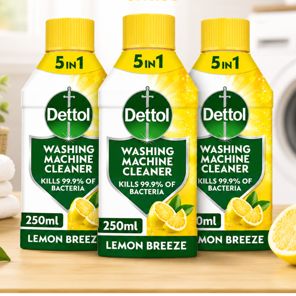 Dettol Washing Machine Cleaner Citrus, 3 x 250ml