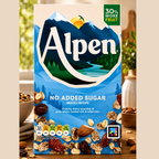 Alpen No Added Sugar Muesli, 2 x 950g